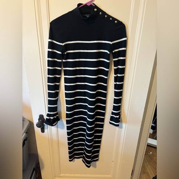 Lauren Ralph Lauren Dresses & Skirts - LAUREN Ralph Lauren striped sweater dress no flaws. Very cute. 100% cotton